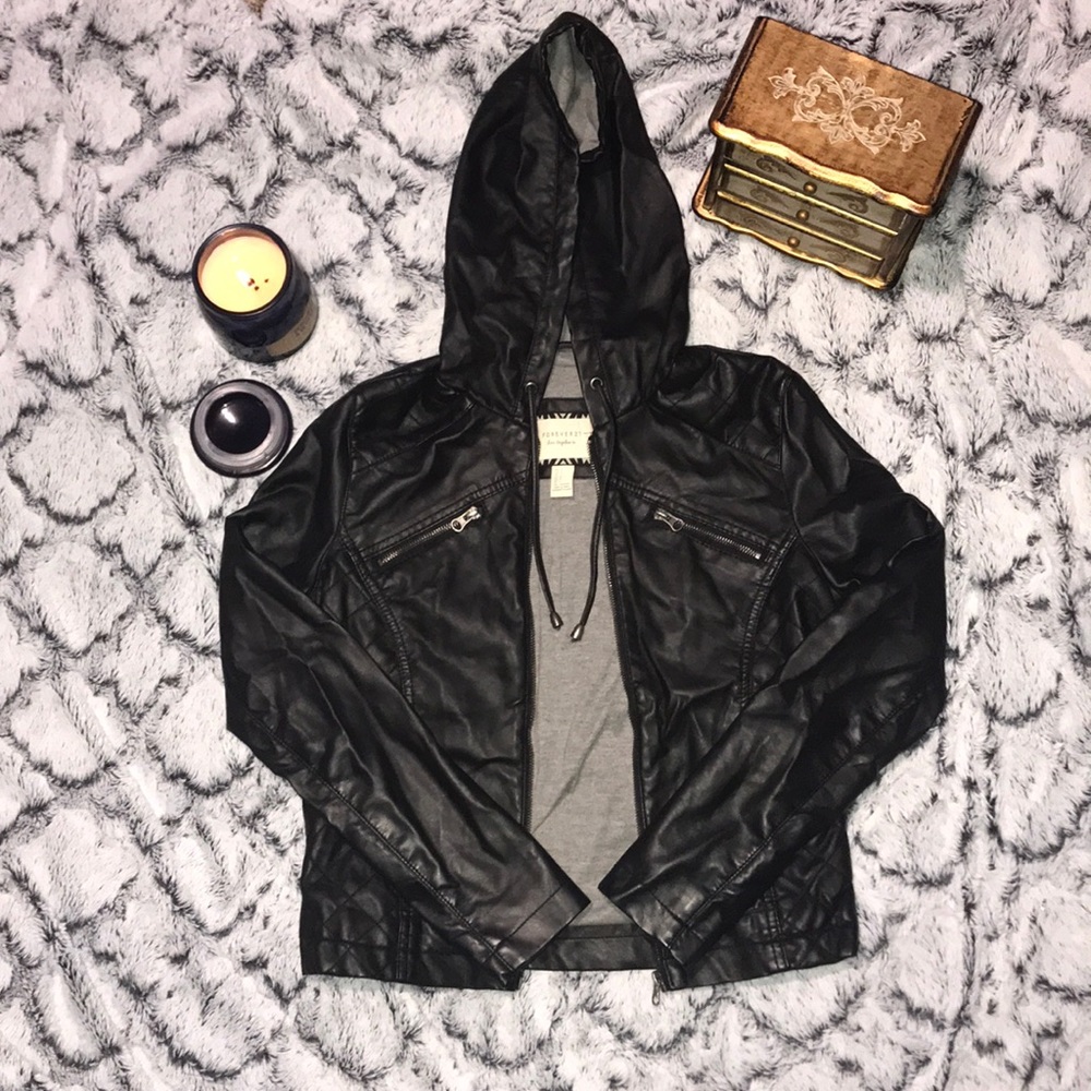 Black leather jacket